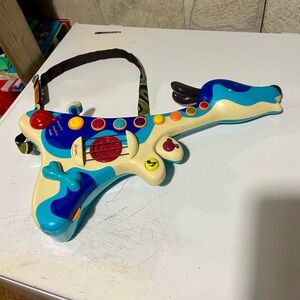 Interactive Dog-Shaped Guitar Toy - Blue and Cream